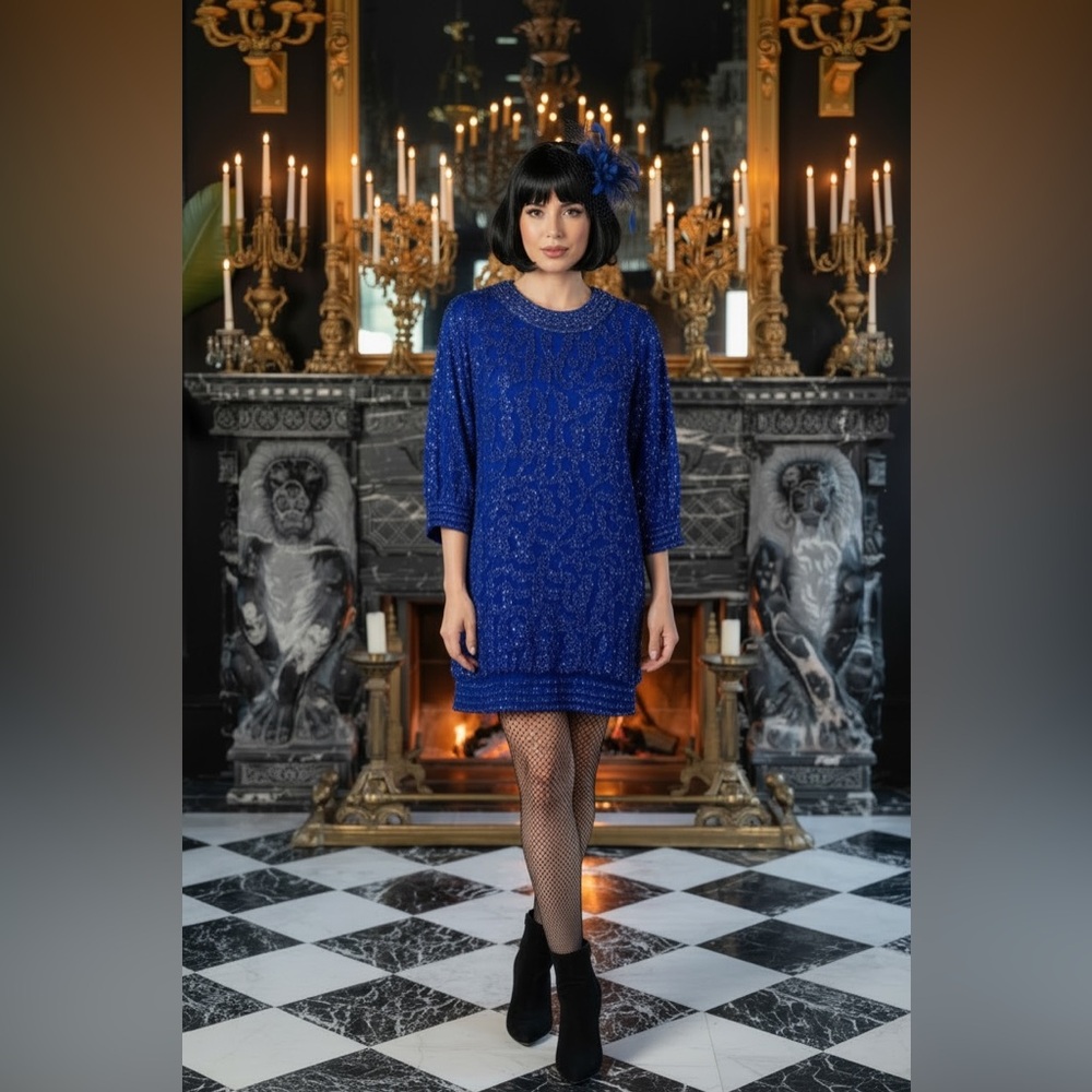 La Bottega silk beaded vintage dress